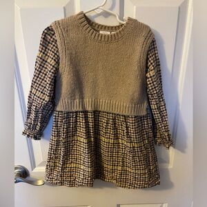 Zara toddler girl sweater vest plaid dress. Size 4-5